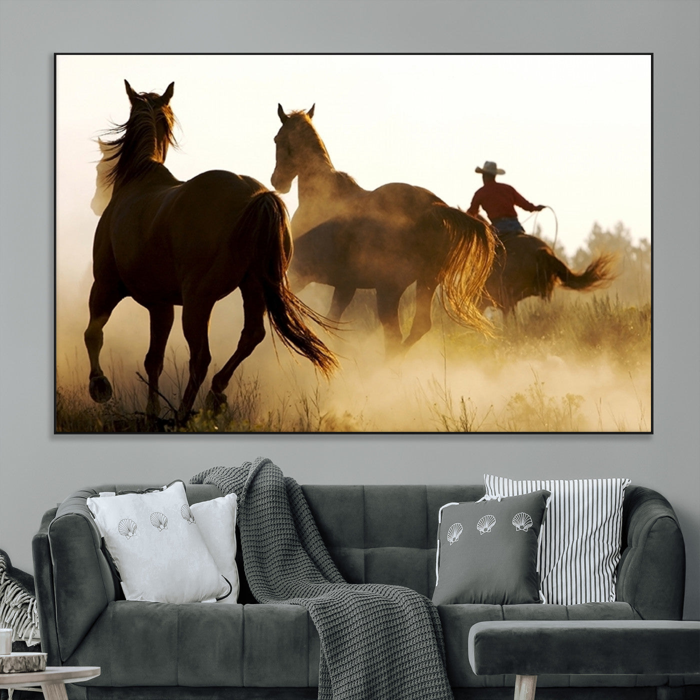 SEG-FC-51X34_Oversize - Horses and Cowboys Wall Art Canvas Print