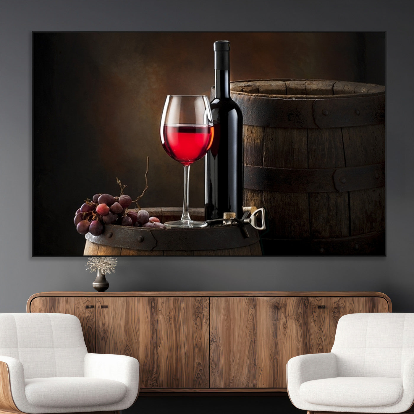 SEG-FC-51X34_Oversize - Red Wine and Bottle Canvas Print