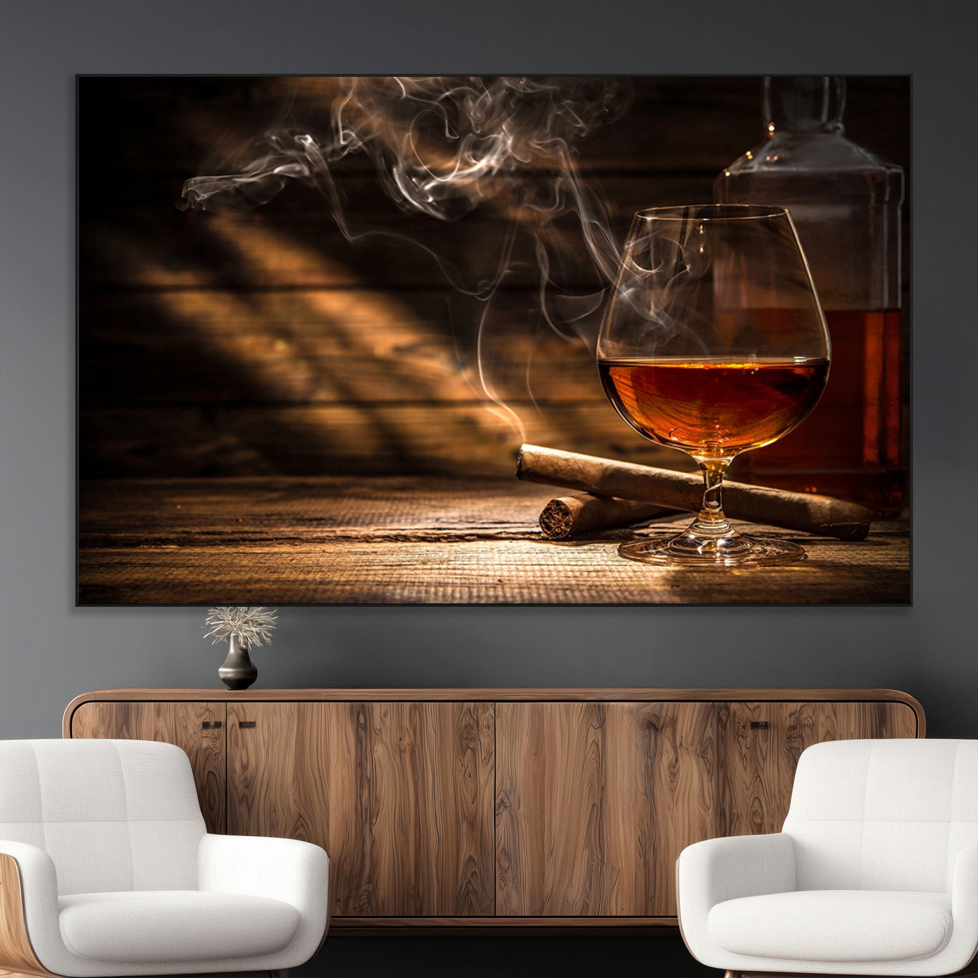 SEG-FC-51X34_Oversize - Whiskey and Cigar Wall Art Canvas Print