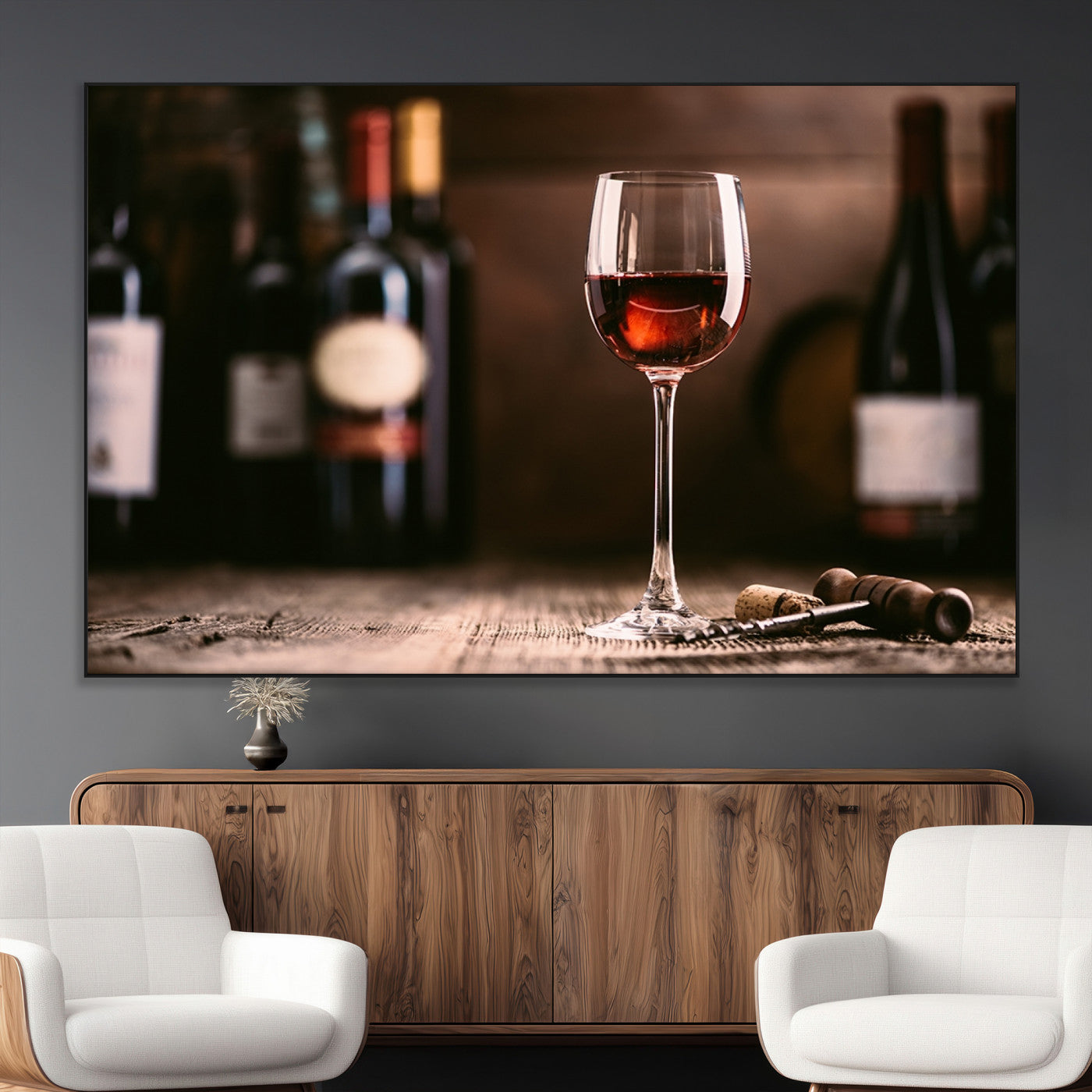 SEG-FC-51X34_Oversize - Red Wine and Bottle Canvas Print