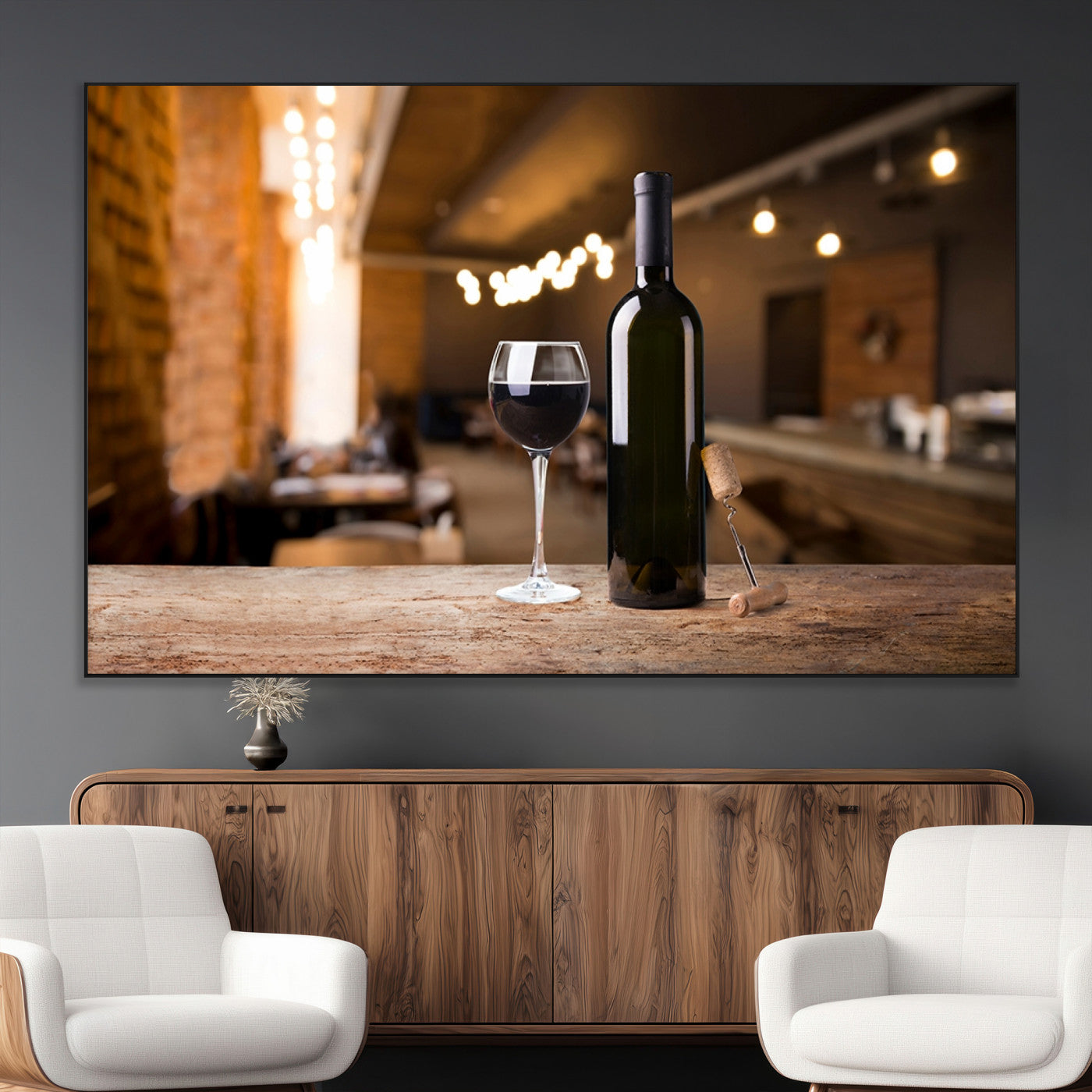 SEG-FC-51X34_Oversize - Wine and Bottle Wall Art Canvas Print