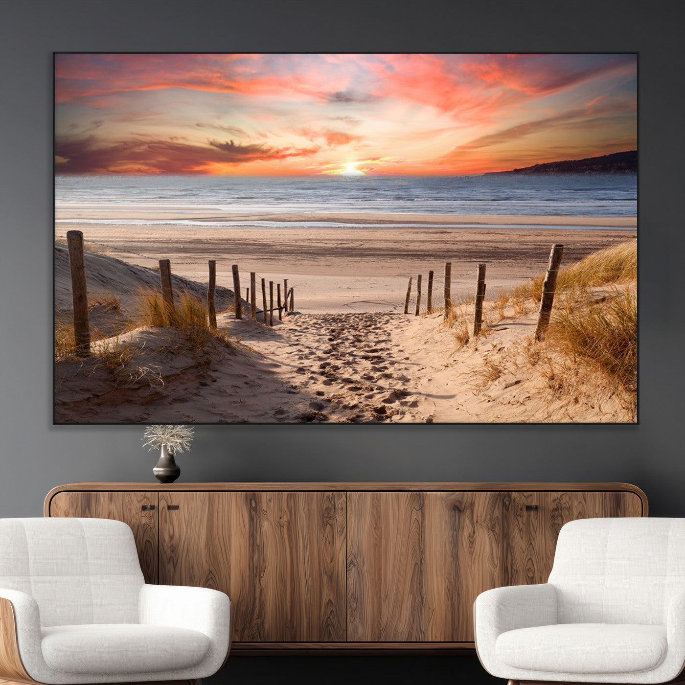 SEG-FC-51X34_Oversize - Sunset on the Sea Wall Art Canvas Print