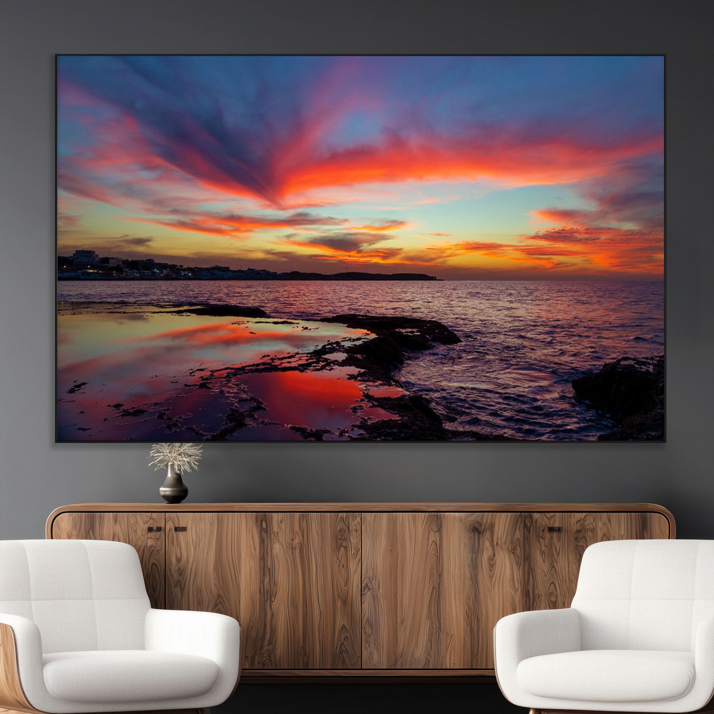 SEG-FC-51X34_Oversize - Glorious Sunset on The Beach Wall Art Canvas Print