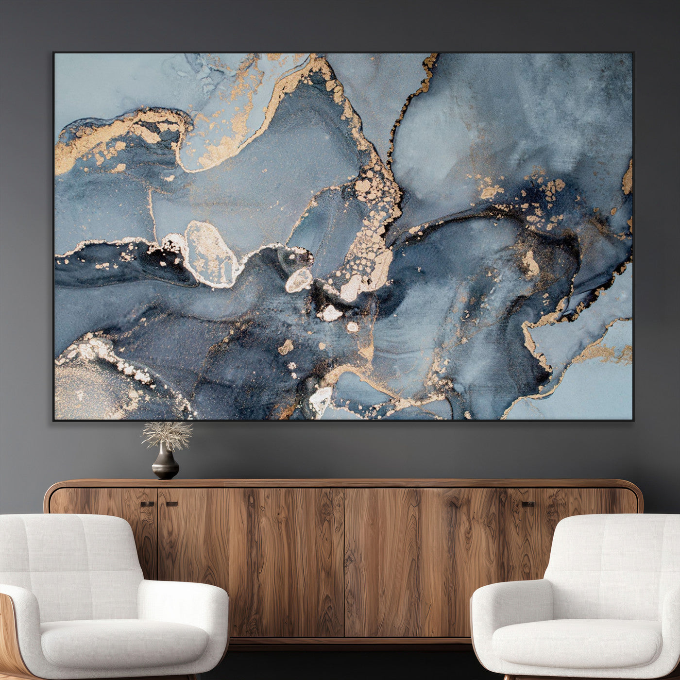 SEG-FC-51X34_Oversize - Multipanel Marble Fluid Effect Wall Art Abstract Canvas Wall Art Print