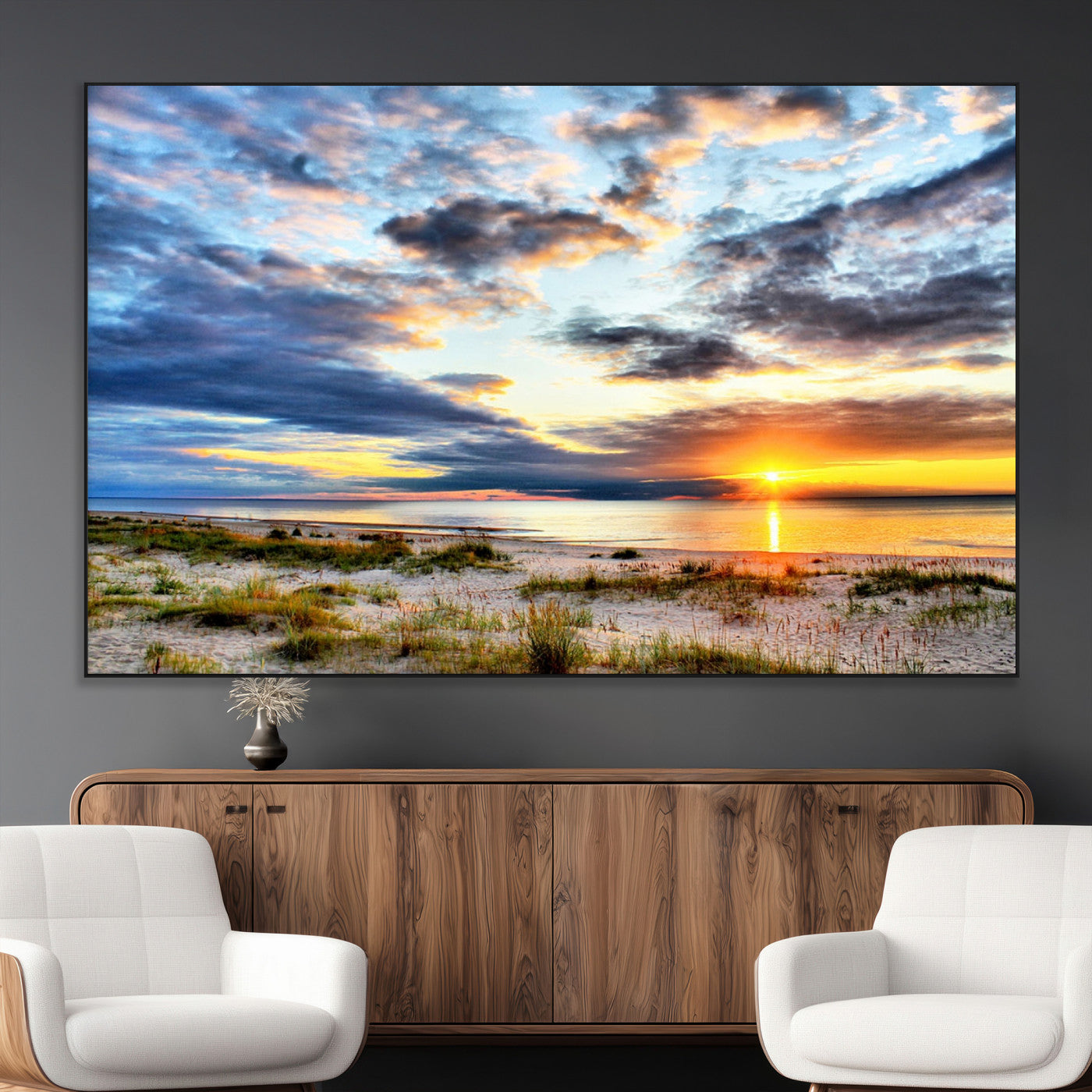 SEG-FC-51X34_Oversize - Sunset On The Ocean Wall Art Canvas Print