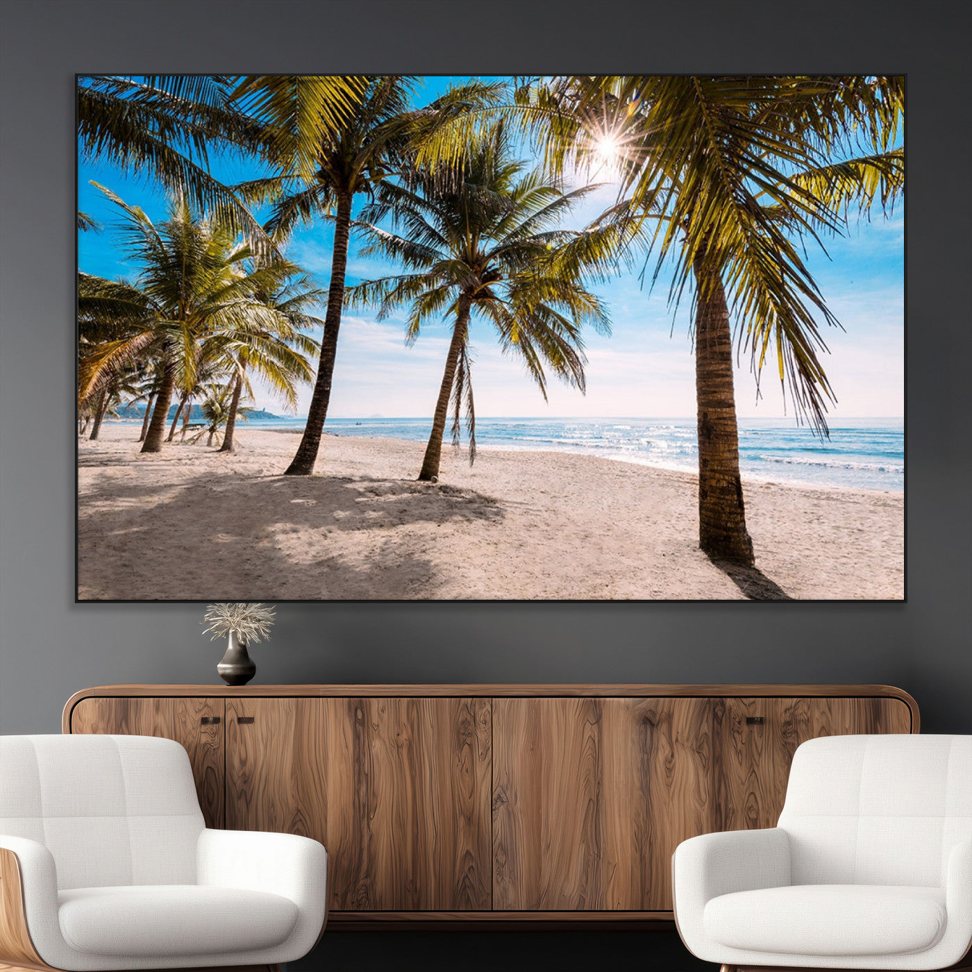 -Palm Beach Tropical Island Wall Art Canvas Print
