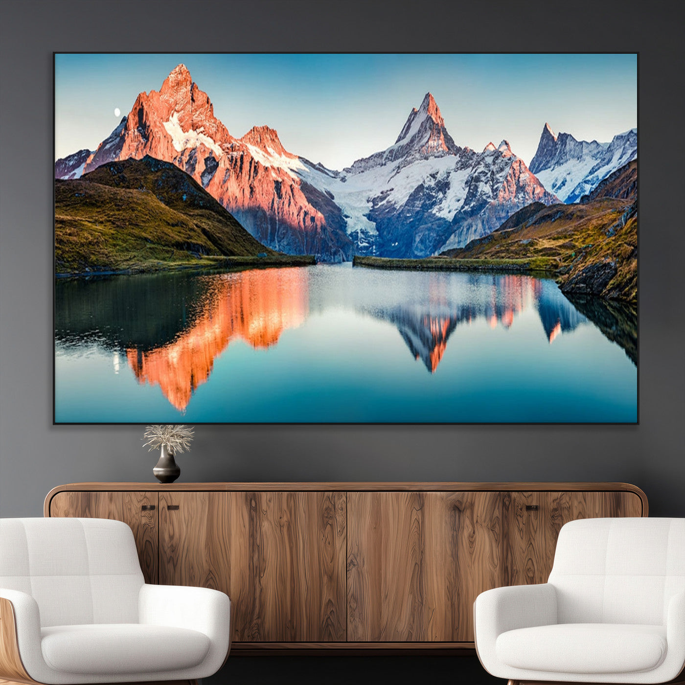 SEG-FC-51X34_Oversize - Landscape Mountain and Lake View Wall Art Canvas Print