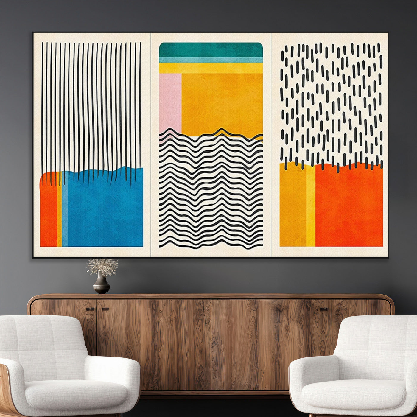 SEG-FC-51X34_Oversize - Canvas Print Wall Art Abstract Illustrs Art Boho, Framed Abstract Boho Art