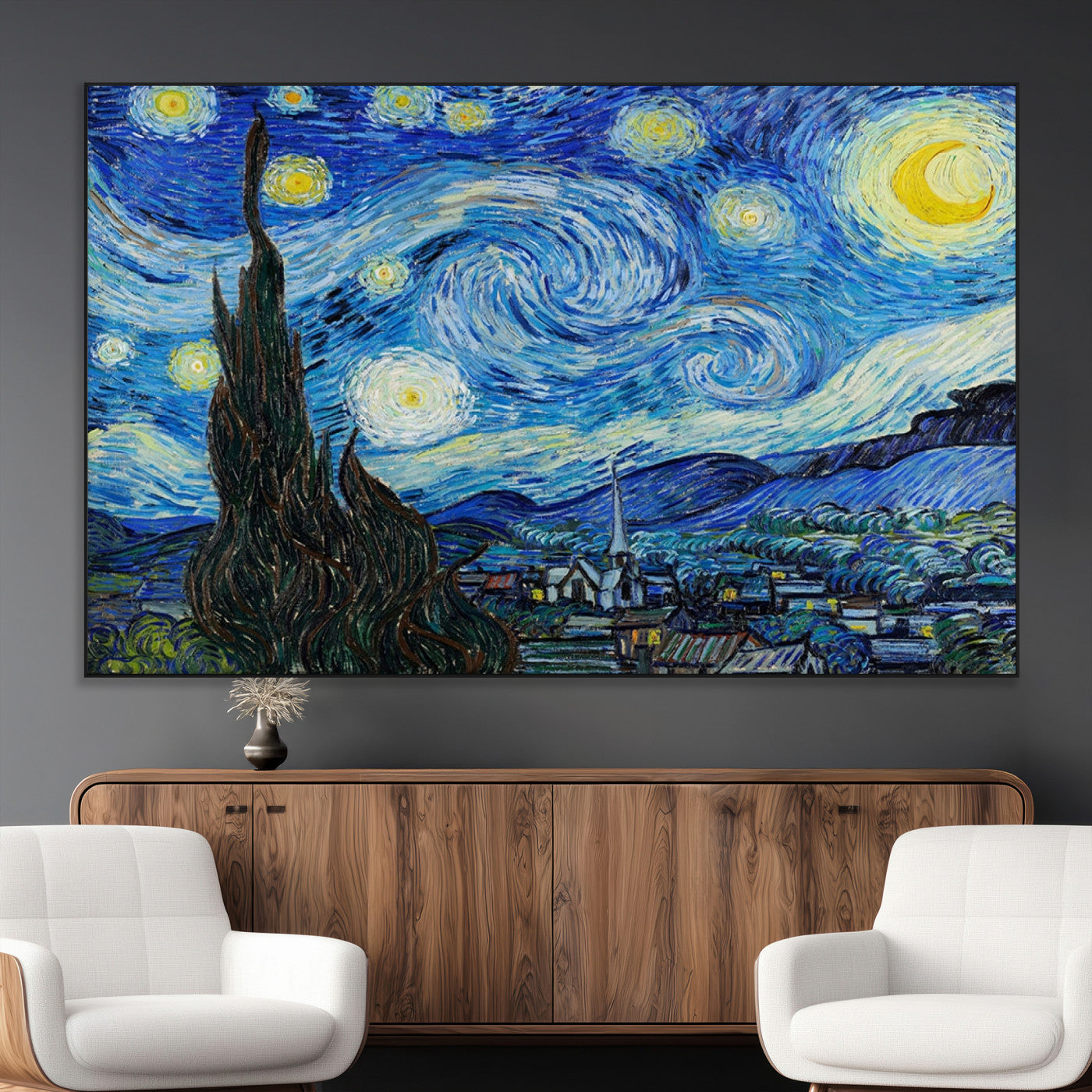 SEG-FC-51X34_Oversize - Vincent Van Gogh The Starry Night Abstract Wall Art Canvas Print