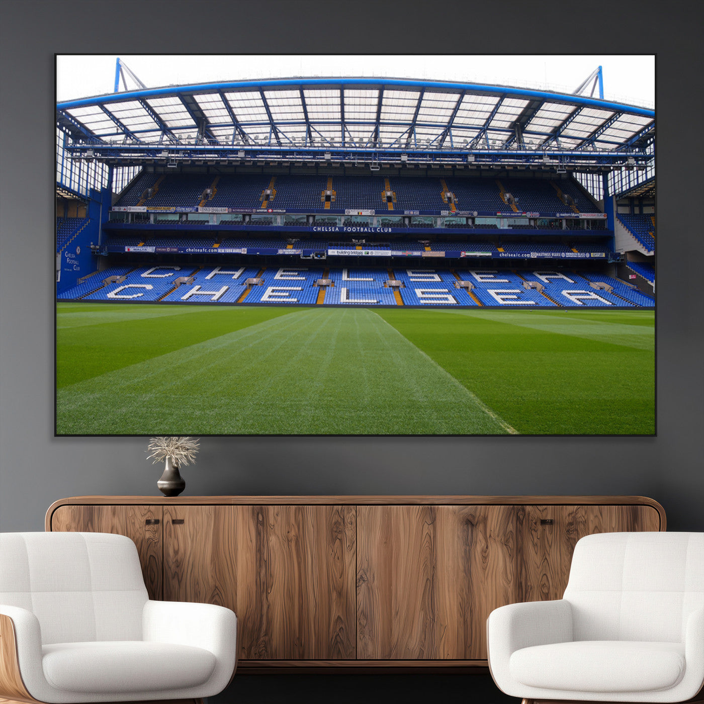 -Chelsea FC Soccer Team Print - Stamford Bridge Stadium Wall Art Canvas Print