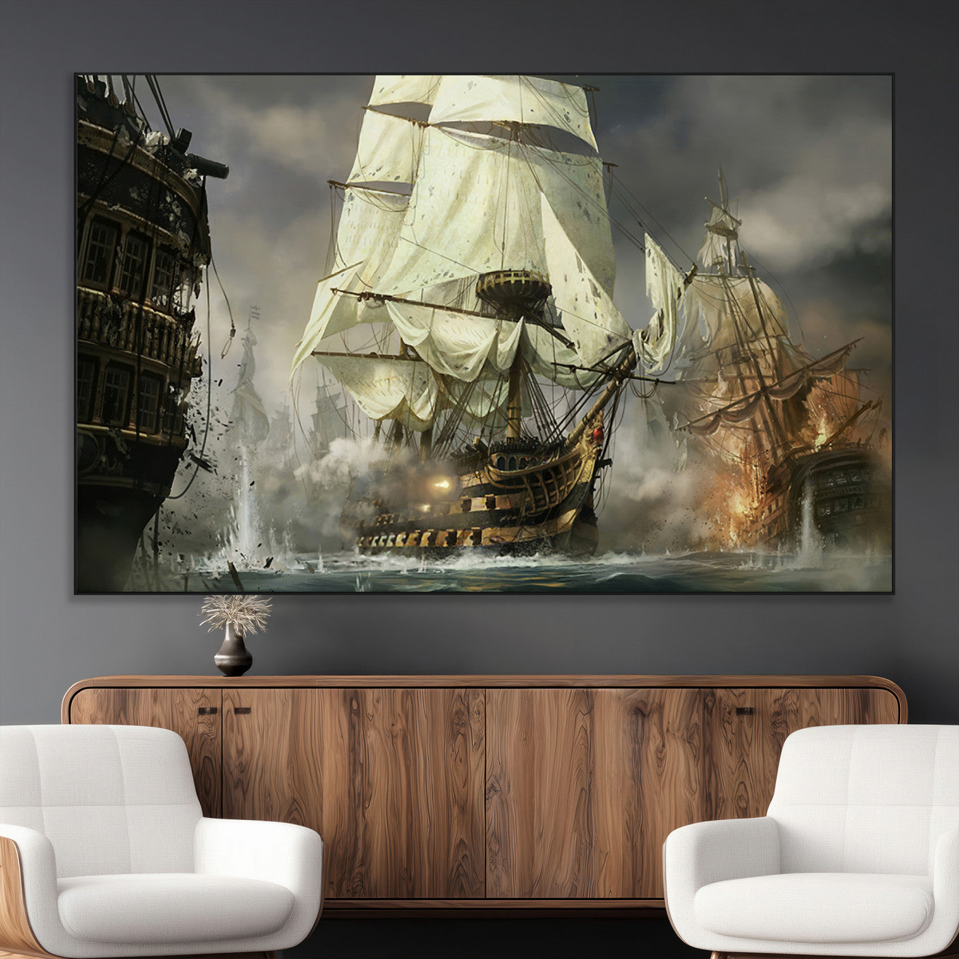 SEG-FC-51X34_Oversize - Pirate Ship War Wall Art Canvas Print