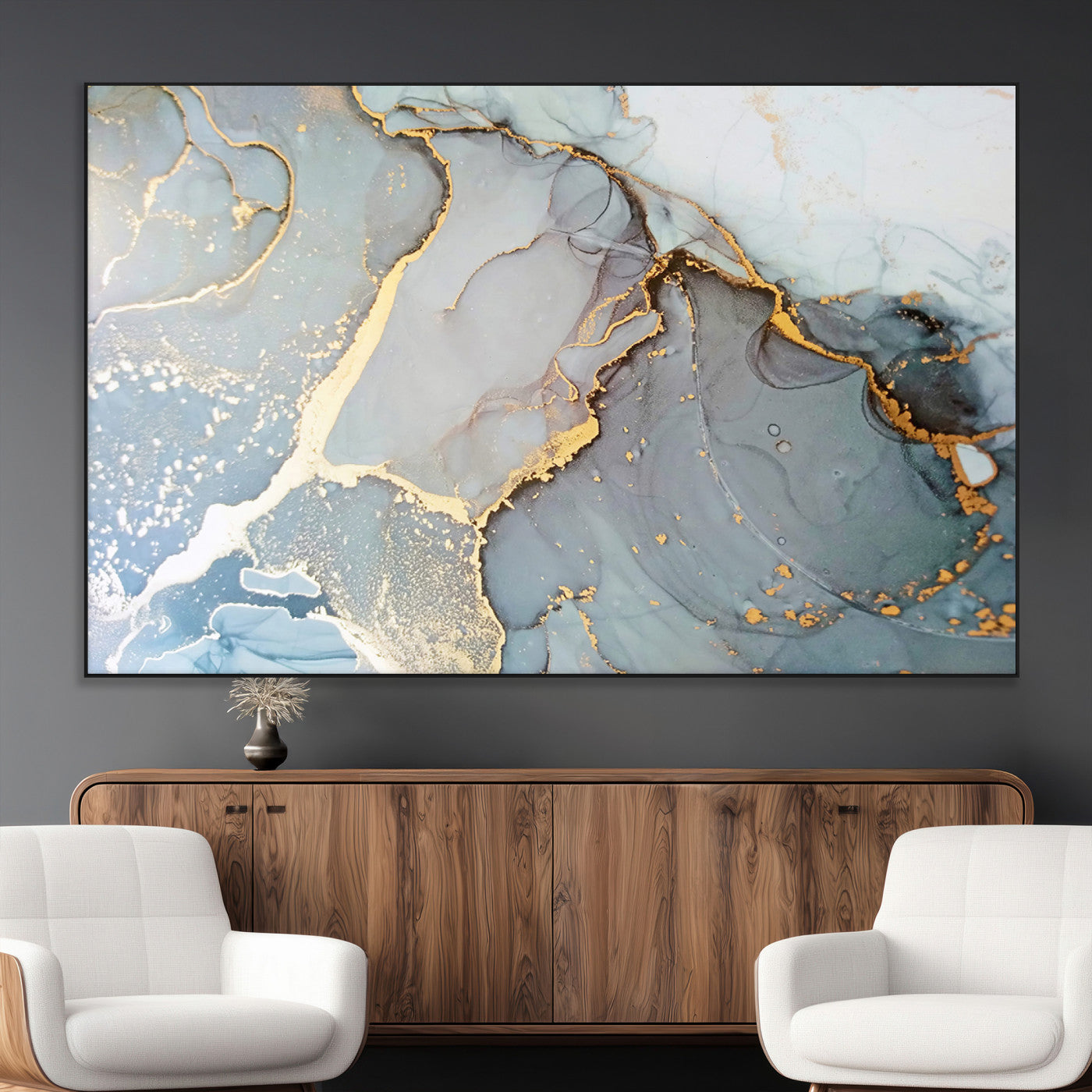-Large Abstract Marble Wall Art Canvas Print for Living Room and Farmhouse Decor
