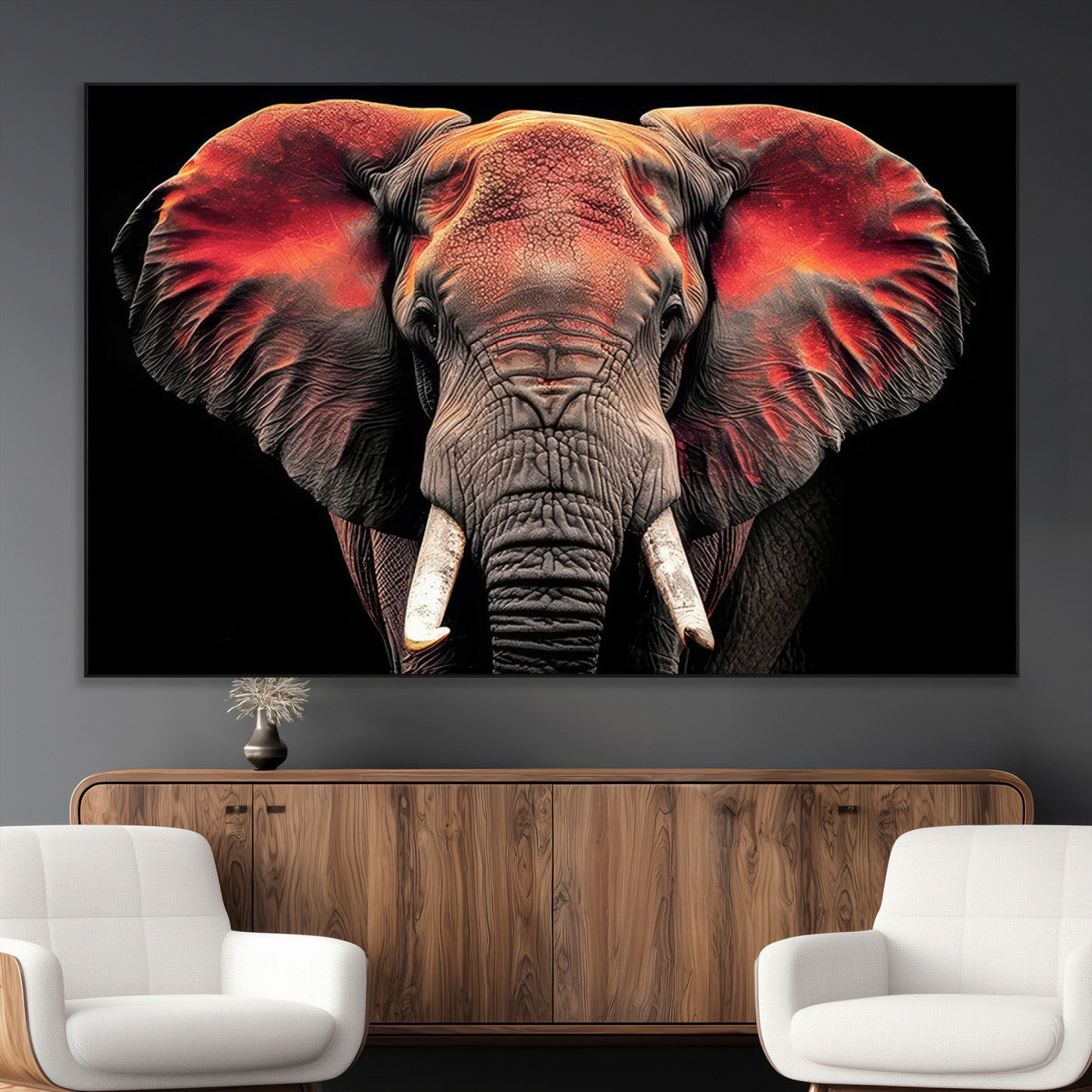 -Elephant Wall Art Canvas Print