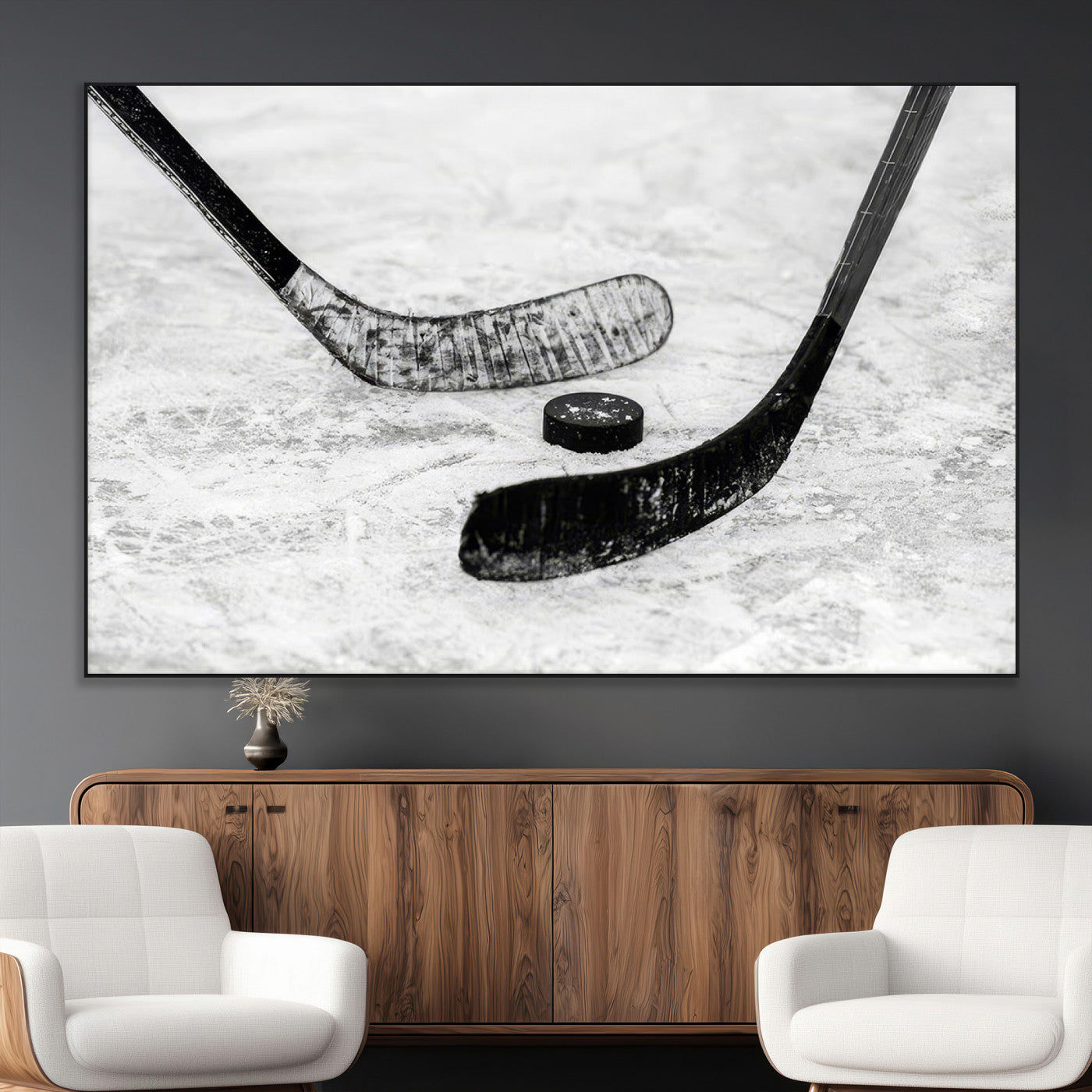 SEG-FC-51X34_Oversize - Winter Ice Hockey Sport Canvas Wall Art Print - Hockey Wall Art Print