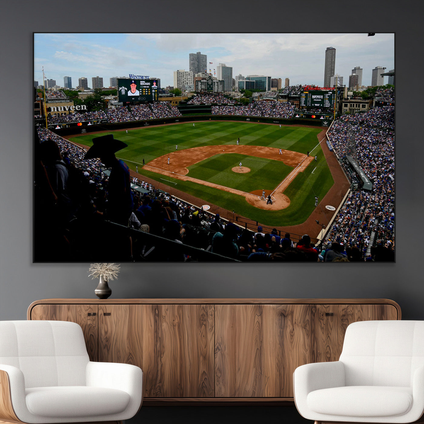 -Chicago Cubs Baseball Team Print - Wrigley Field Stadium Wall Art Canvas Print