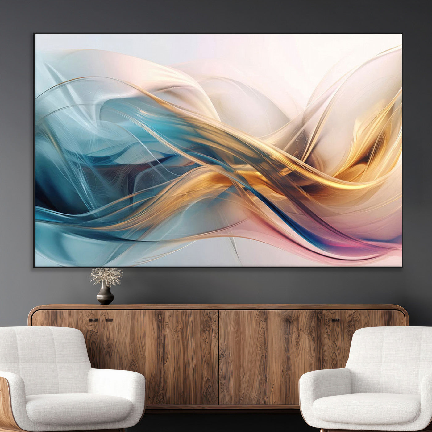 -Abstract Flowing Colors Wall Art Canvas Print
