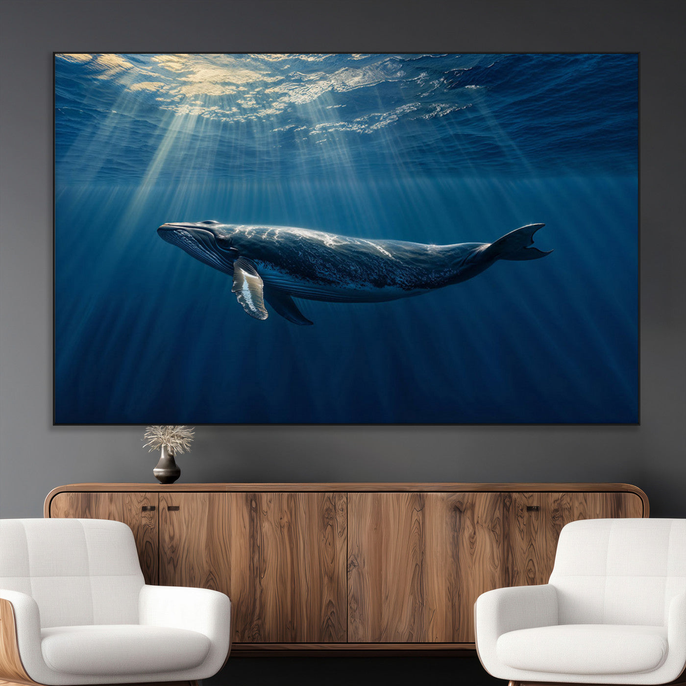 18052-SEG-FC-51X34_Oversize_Oversize-Whale under Ocean Wall Art Canvas Print