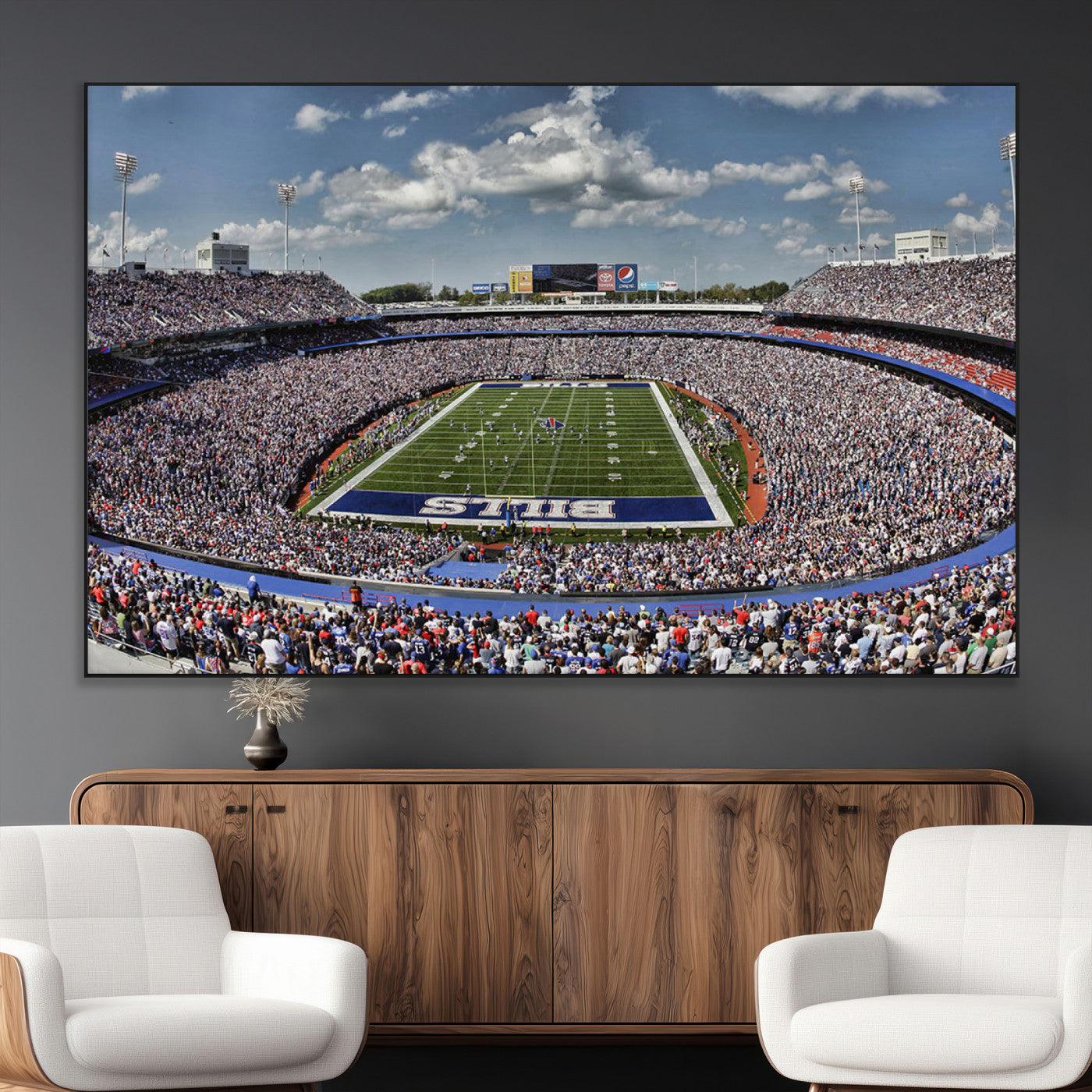 SEG-FC-51X34_Oversize - Buffalo Bills Highmark Stadium Wall Art Canvas Print - Bills Stadium Game Day Triple Canvas Wall Art