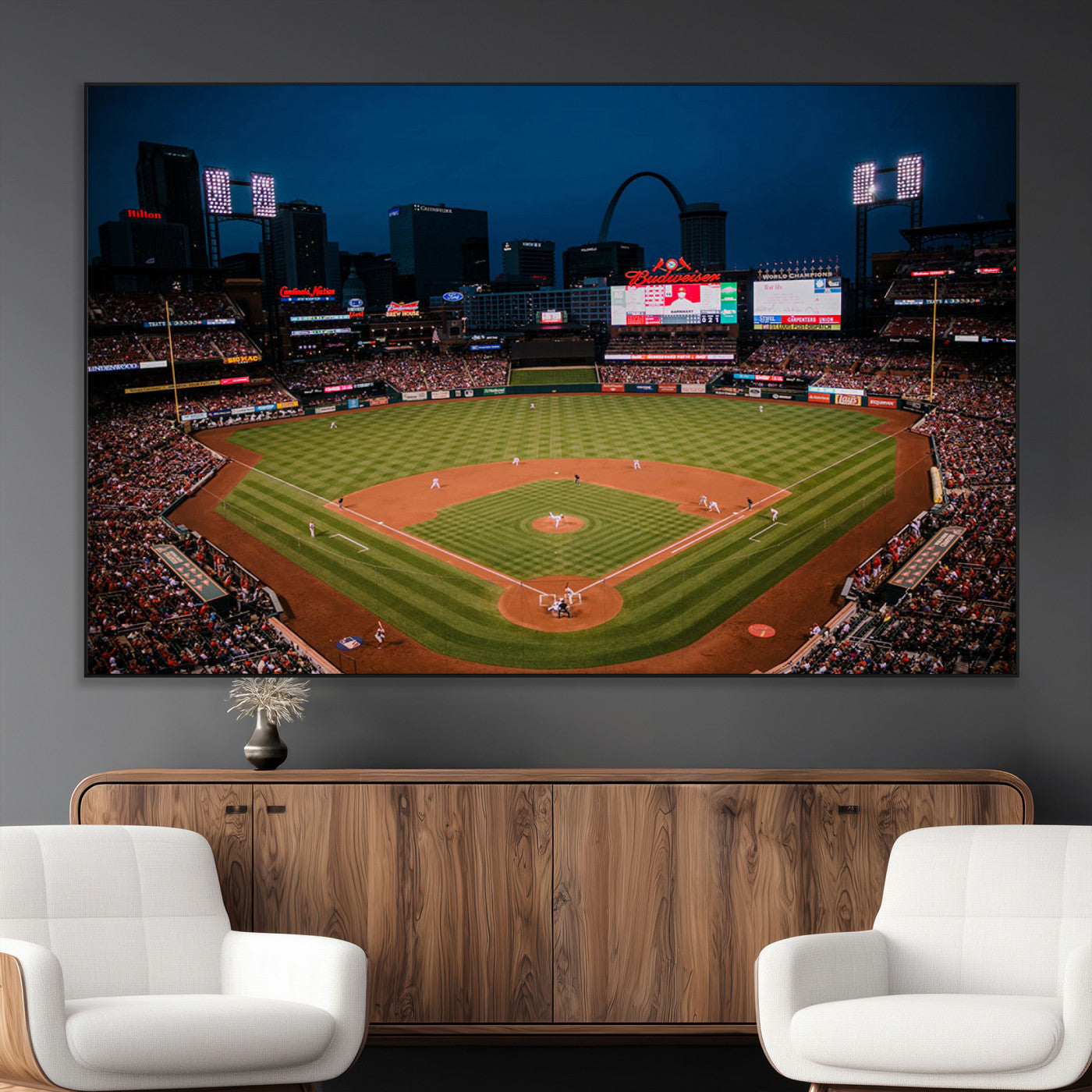 SEG-FC-51X34_Oversize - St. Louis Cardinals Baseball Team Print - Busch Stadium Wall Art Canvas Print