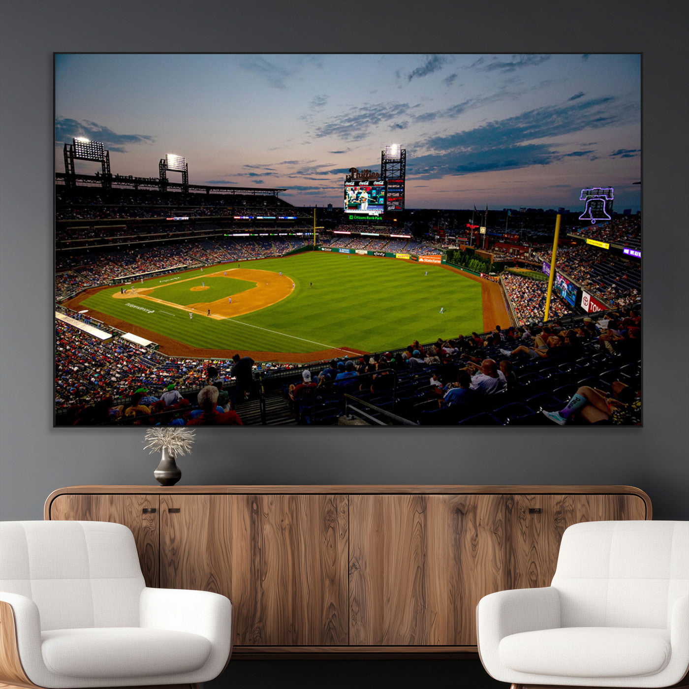 -Philadelphia Phillies Baseball Team Print - Citizens Bank Park Stadium Wall Art Canvas Print