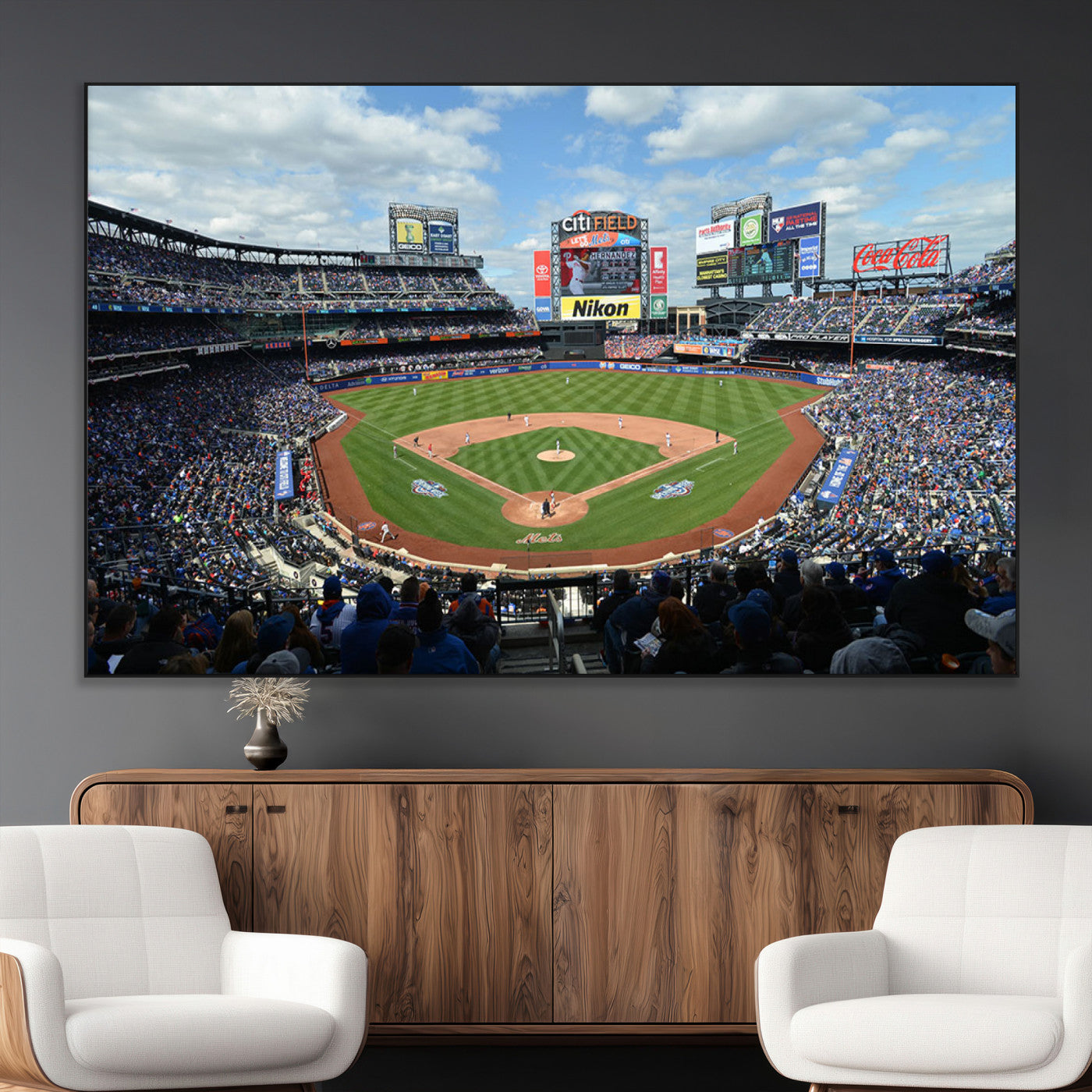 -New York Mets Baseball Team Print - Citi Field Stadium Wall Art Canvas Print