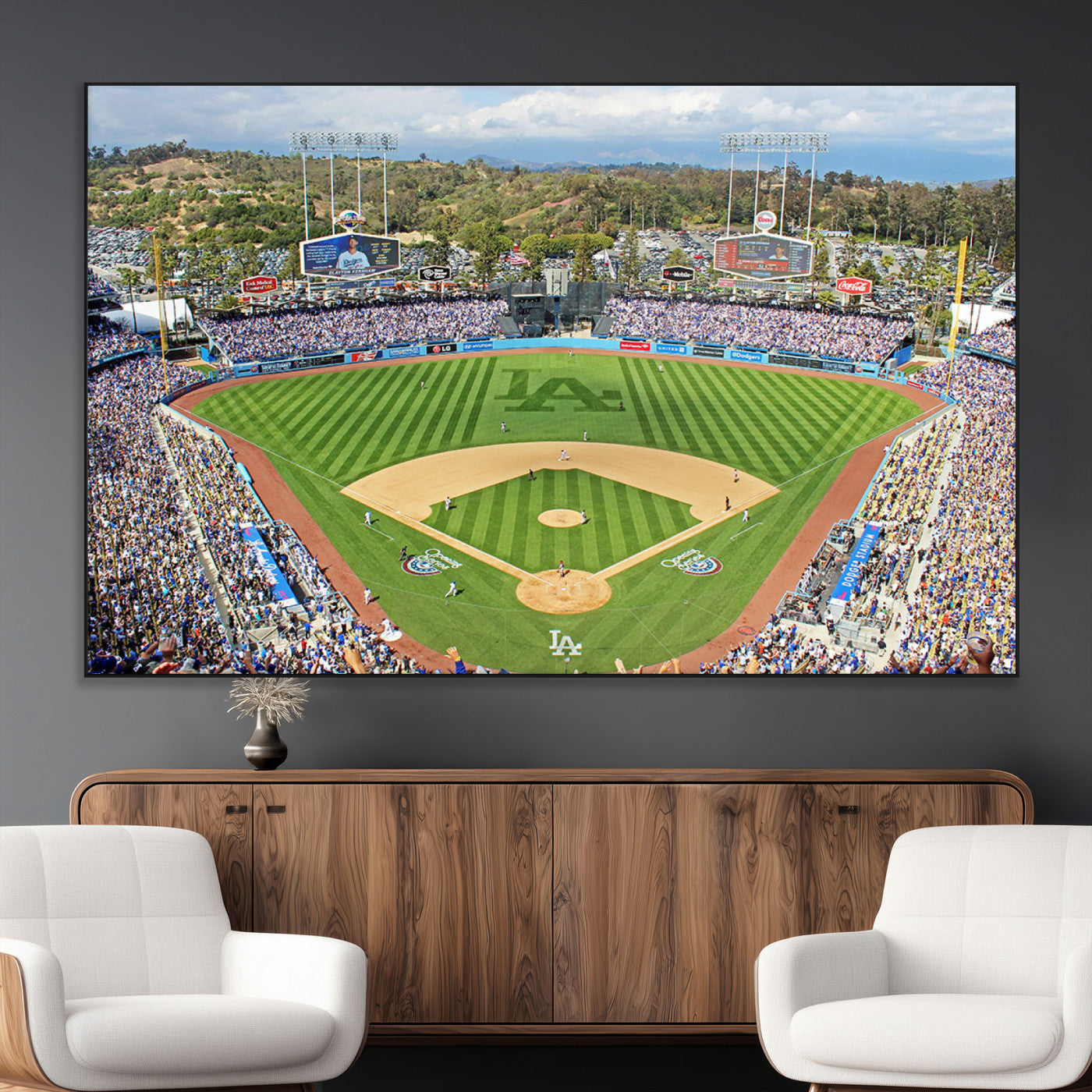 -Citi Field Wall Art Print | 3-Panel New York Mets Baseball Stadium Canvas Print | Framed Sports