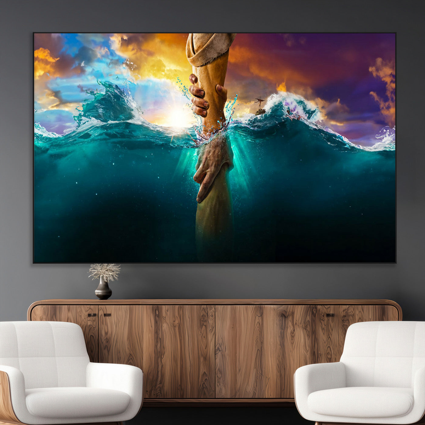 SEG-FC-51X34_Oversize - God Hand Wall Art Canvas Print