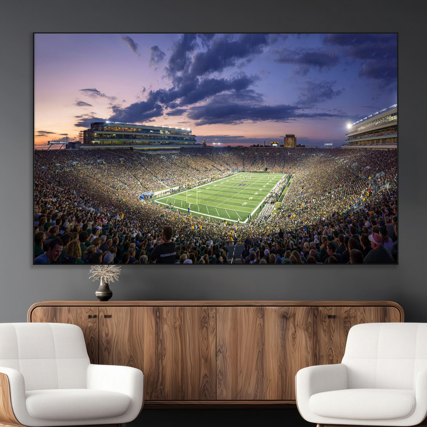 SEG-FC-51X34_Oversize - Notre Dame Fighting Irish Football Team Print - Notre Dame Stadium Wall Art Canvas Print