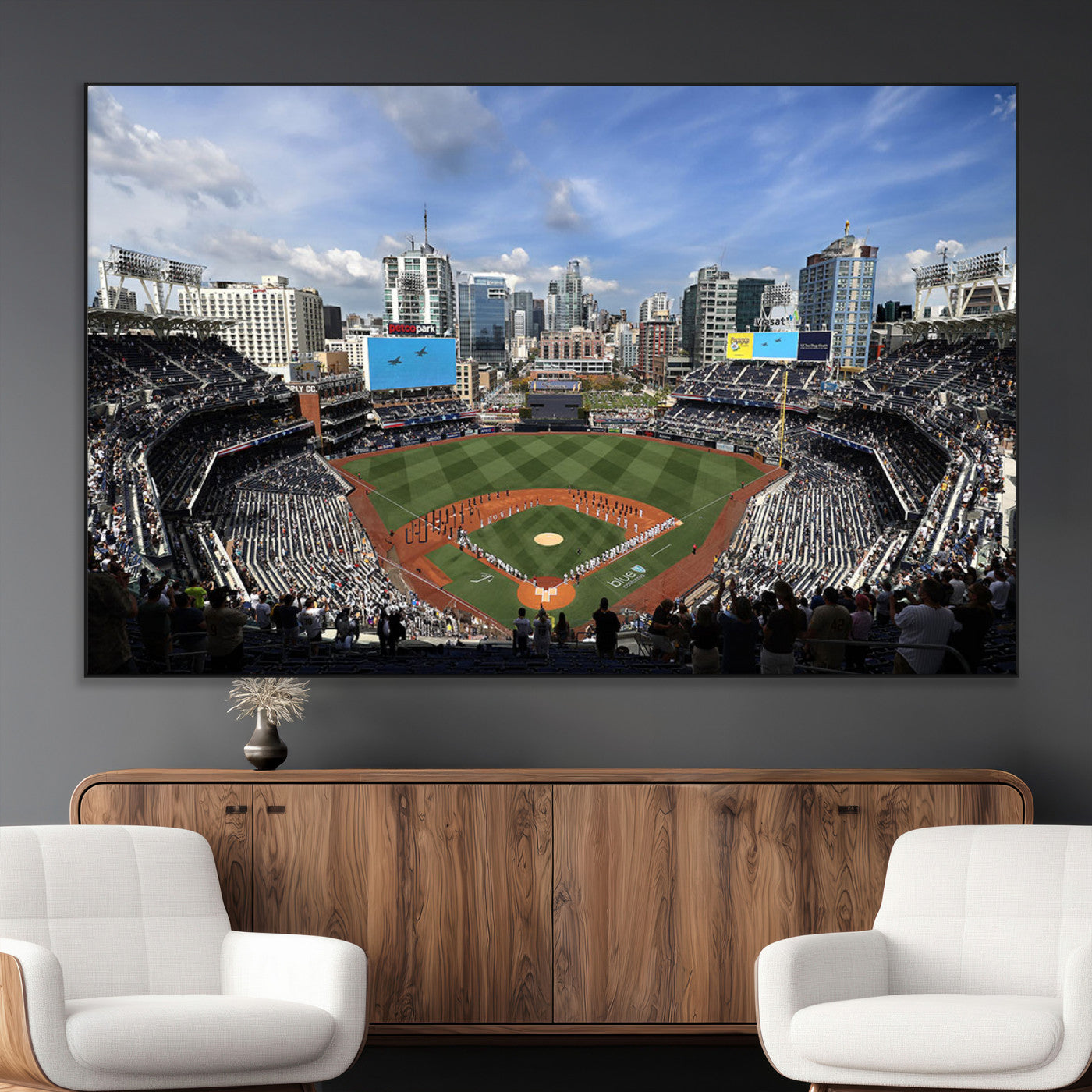 SEG-FC-51X34_Oversize - San Diego Padres Baseball Team Print - Petco Park Stadium Wall Art Canvas Print