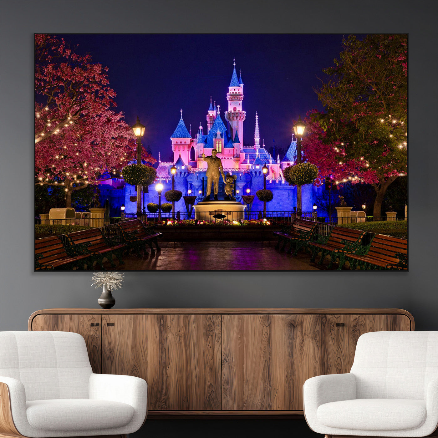 SEG-FC-51X34_Oversize - Castle Large Wall Art Disney Magic Kingdom Kids Room Decor - Disney World Christmas Home Decor Child