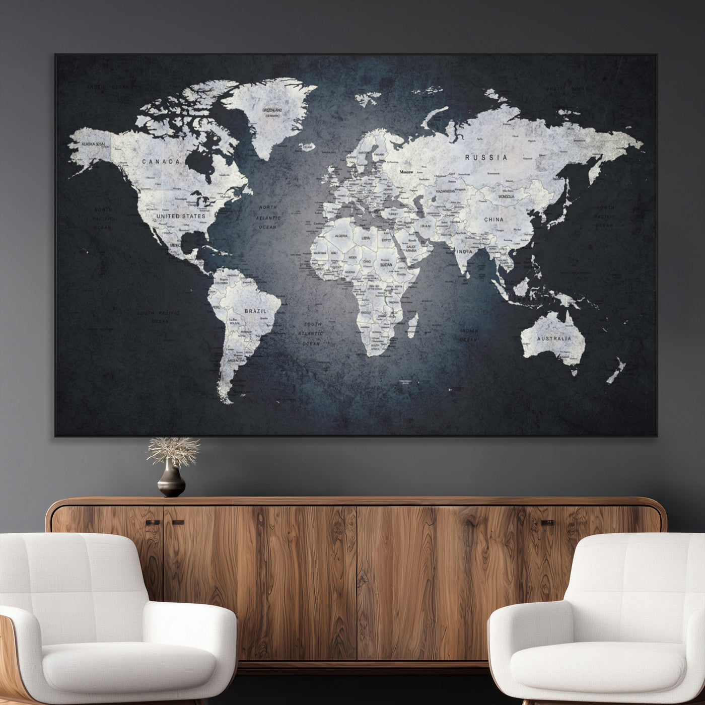 SEG-FC-51X34_Oversize - World Map Wall Art Canvas Print for Home and Office Decor