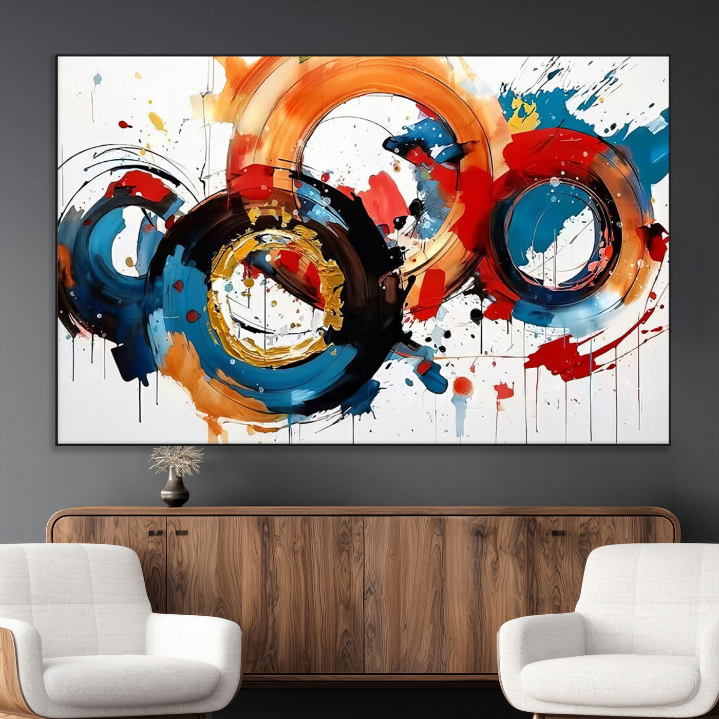 SEG-FC-51X34_Oversize - Abstract Wall Art, Rings Wall Art Canvas Print