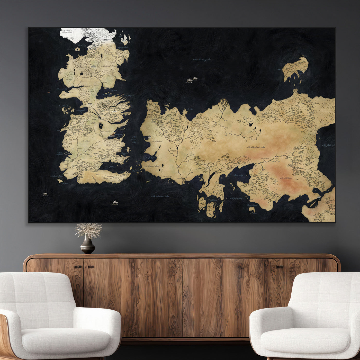 SEG-FC-51X34_Oversize - Push Pin World Map Canvas Print – Framed Wall Art for Couples to Track Their Travels – Anniversary