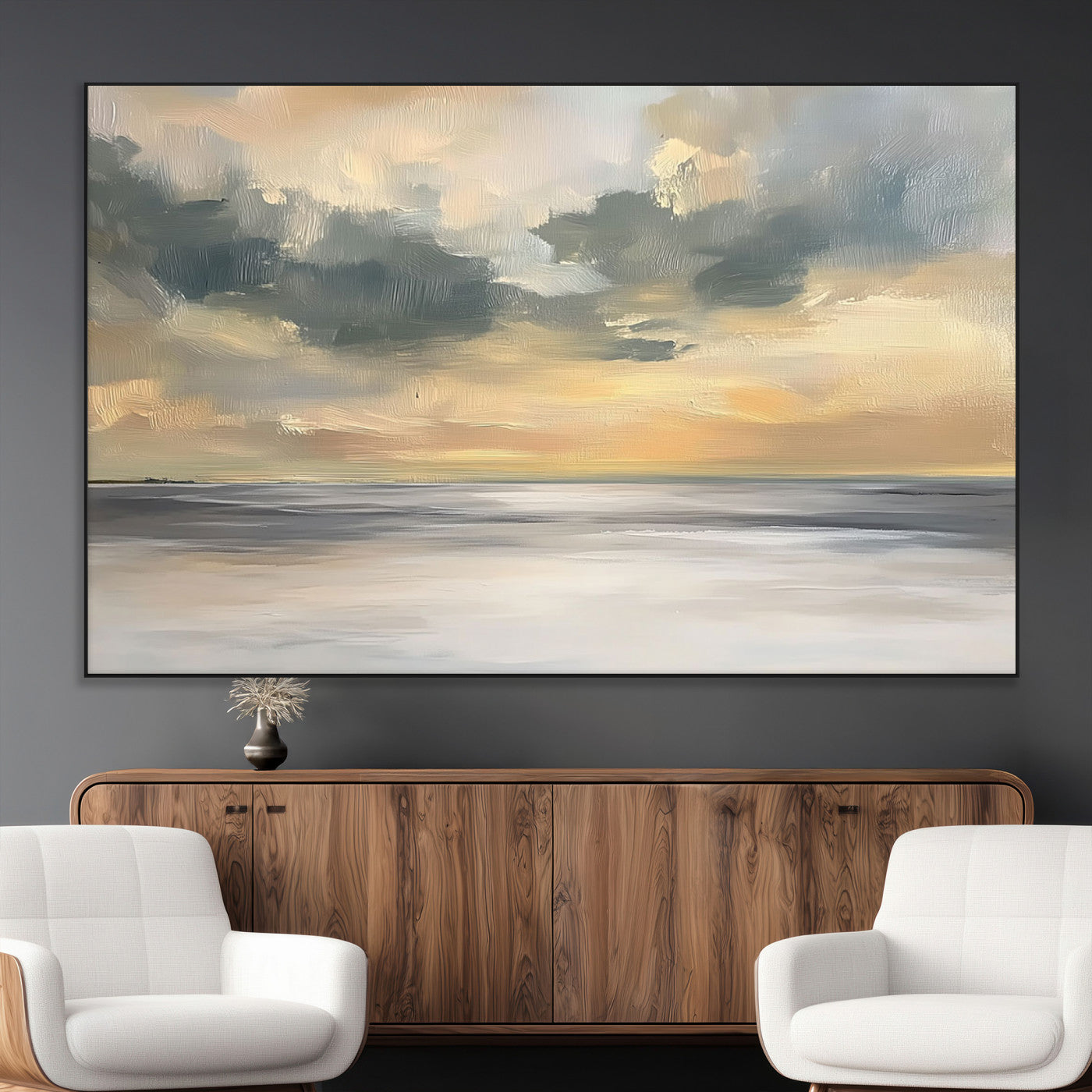 SEG-FC-51X34_Oversize - Modern Coastal Artwork with Vibrant Abstract Ocean Waves Wall Art Canvas Print for Contemporary