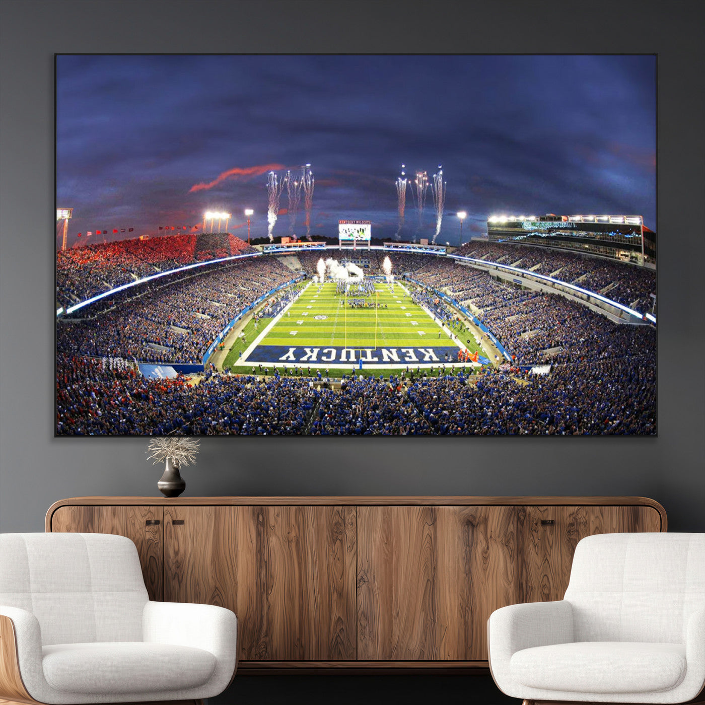 SEG-FC-51X34_Oversize - Kroger Field Canvas Wall Art - Kentucky Stadium Wall Art Print - Sunset Football Stadium Wall Decor