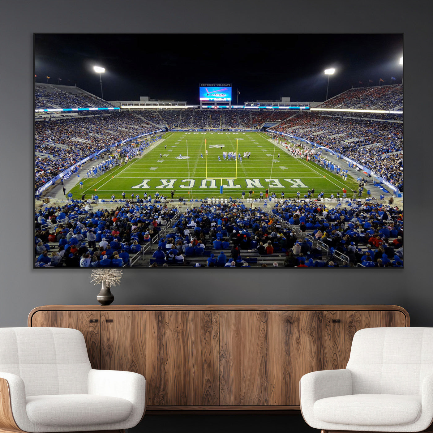 SEG-FC-51X34_Oversize - Kroger Field Canvas Wall Art - Kentucky Stadium Wall Art Print - Sunset Football Stadium Wall Decor