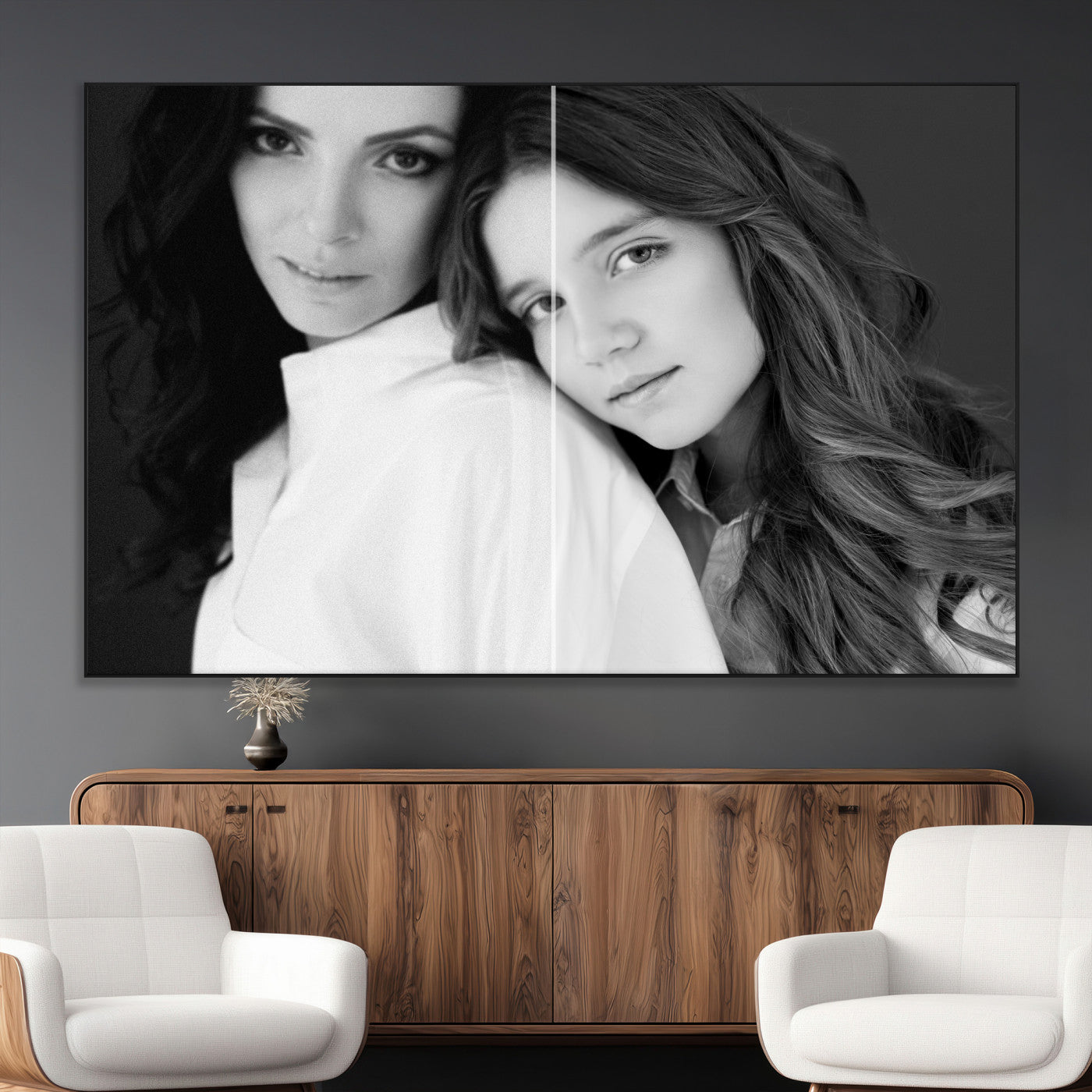 SEG-FC-51X34_Oversize - Texas Longhorn Wall Art Canvas Print, Framed Spotted Cattle Art Picture Print, Horned Bull Perfect Rustic Western Decor Artwork