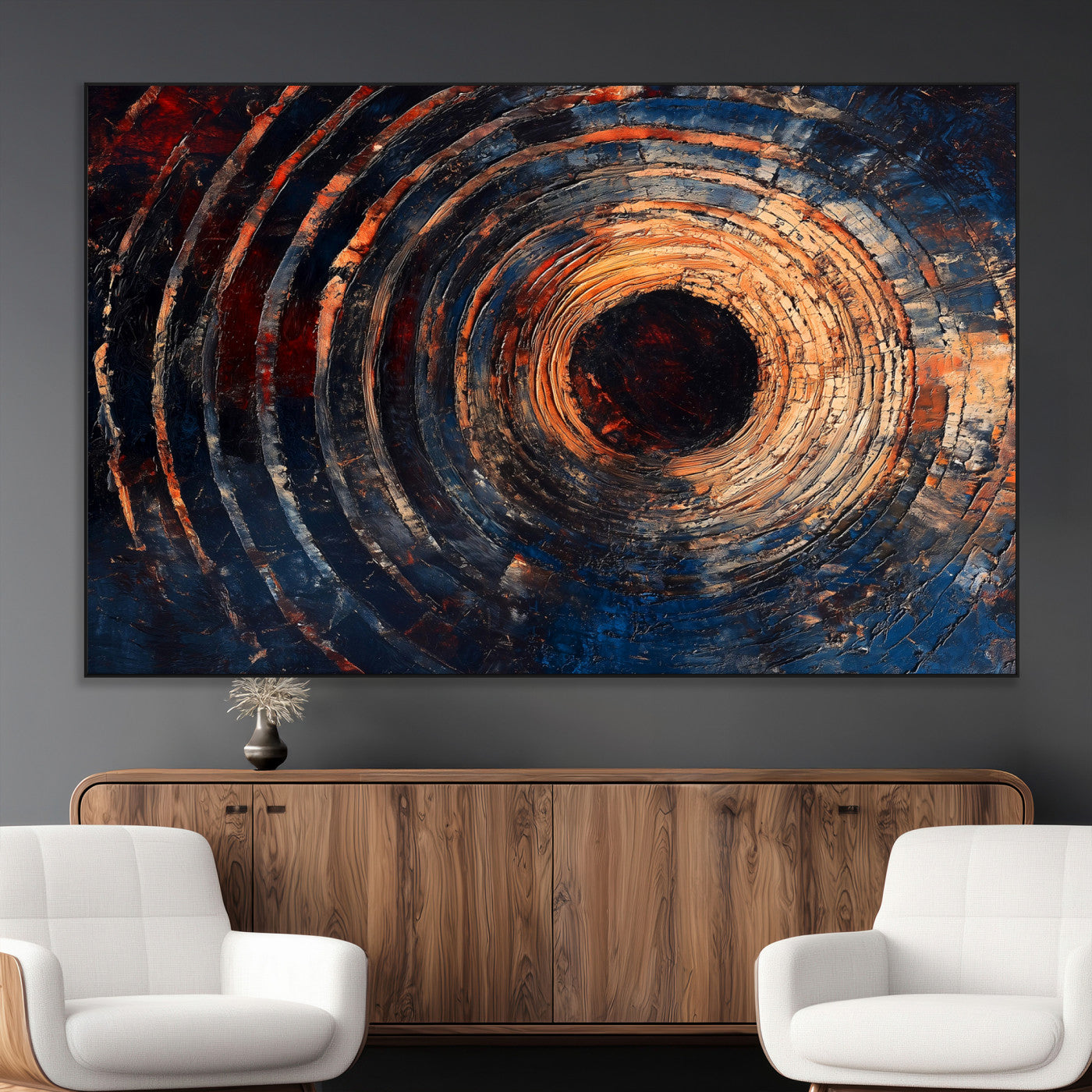 SEG-FC-51X34_Oversize - Wood Tree Ring Wall Art Canvas Print, Framed Natural Wood Art Picture Print, Rustic Tree Slice Perfect Rustic Decor Artwork