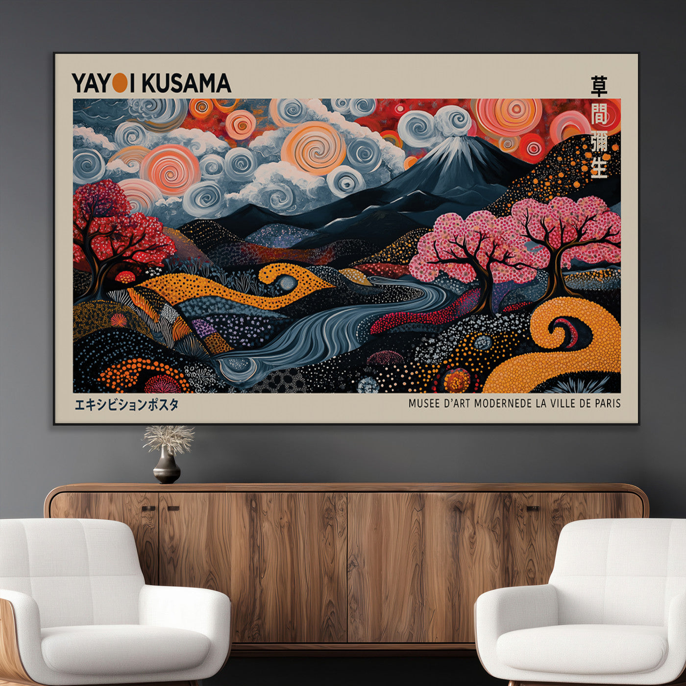 SEG-FC-51X34_Oversize - Modern Japanese Wall Art Print Yayoi Kusama Canvas