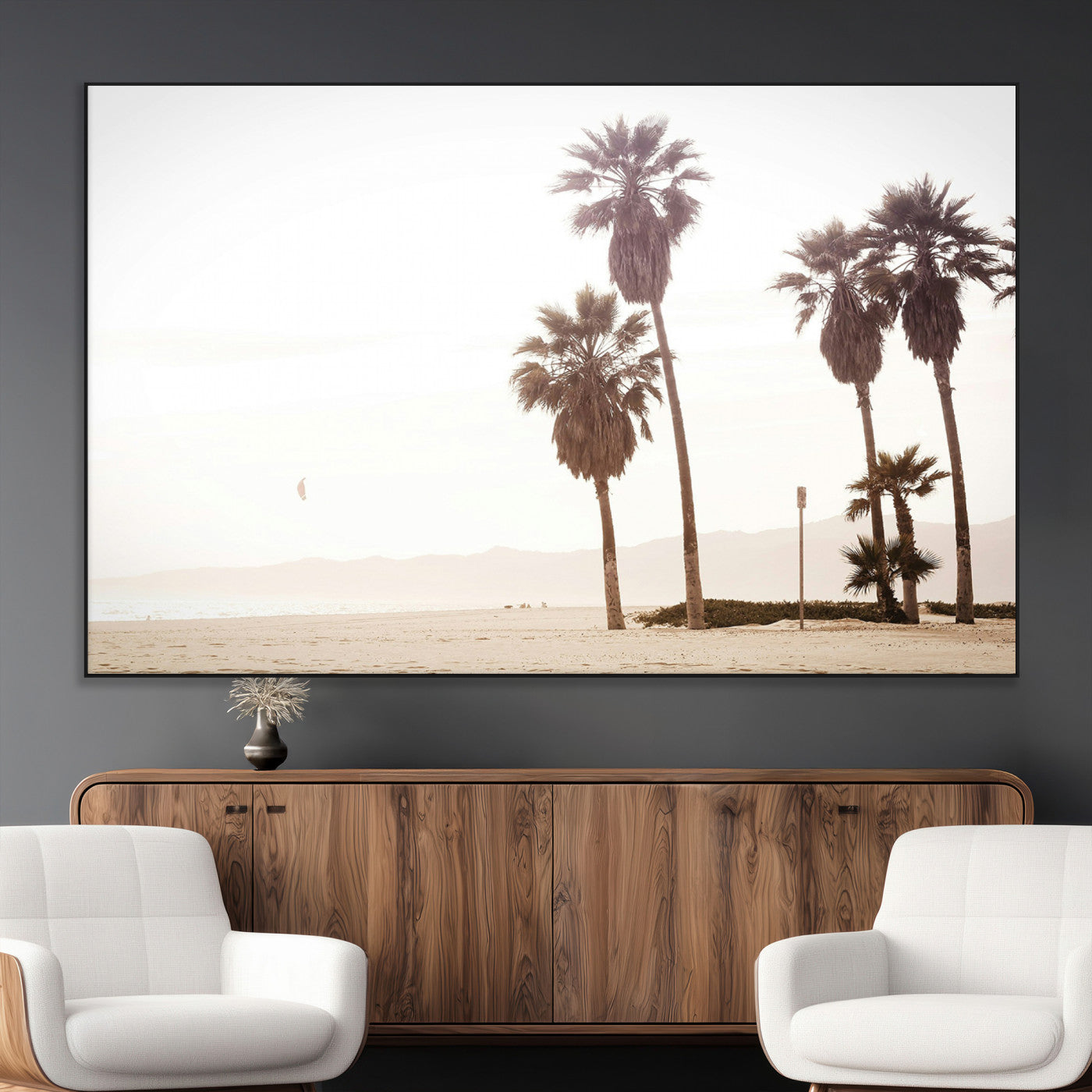 SEG-FC-51X34_Oversize - Coastal Light Wall Art Canvas Print, Framed Relaxing Shoreline Art Picture Print, Minimalist Ocean Perfect Tropical Serenity Decor Artwork