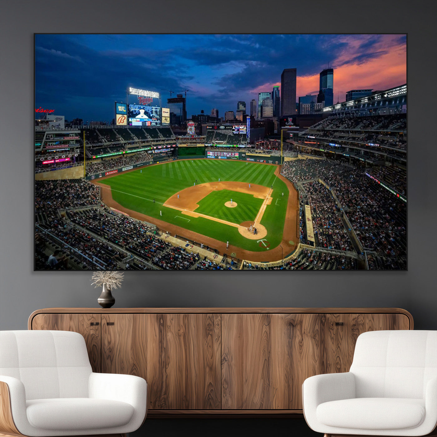 SEG-FC-51X34_Oversize - Target Field Wall Art Canvas Print, Baseball Stadium Print, Minneapolis Major League Baseball's