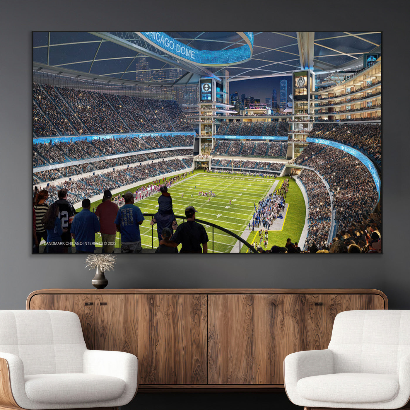 SEG-FC-51X34_Oversize - Chicago Bears Soldiers Field Wall Art Canvas Print – Framed Football Stadium Artwork for Sports