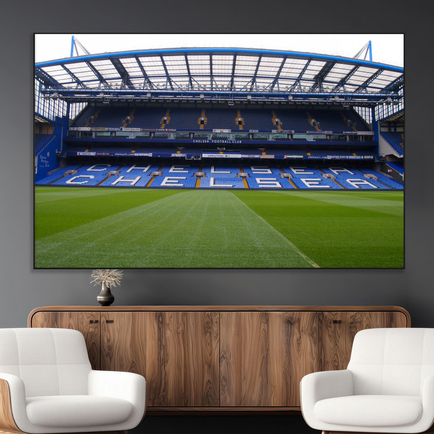 SEG-FC-51X34_Oversize - Stamford Bridge Chelsea Football Stadium Canvas Wall Art Print – Immersive Stadium Experience for