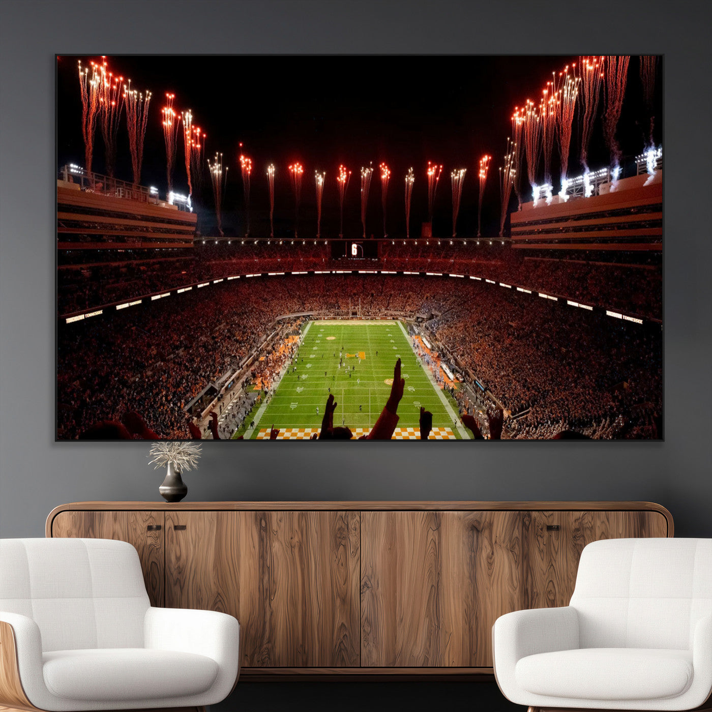 73358115-MGV-CV-36X24-Tennessee Neyland Stadium Wall Art Print, Sports Arena Canvas Wall Art, Panoramic Stadium Canvas Print, Modern Athletic Field Art Printing
