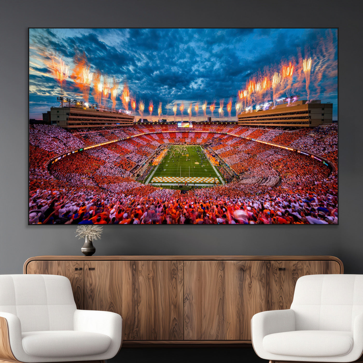 SEG-FC-51X34_Oversize - Tennessee Neyland Stadium Wall Art Print, Sports Arena Canvas Wall Art, Panoramic Stadium Canvas