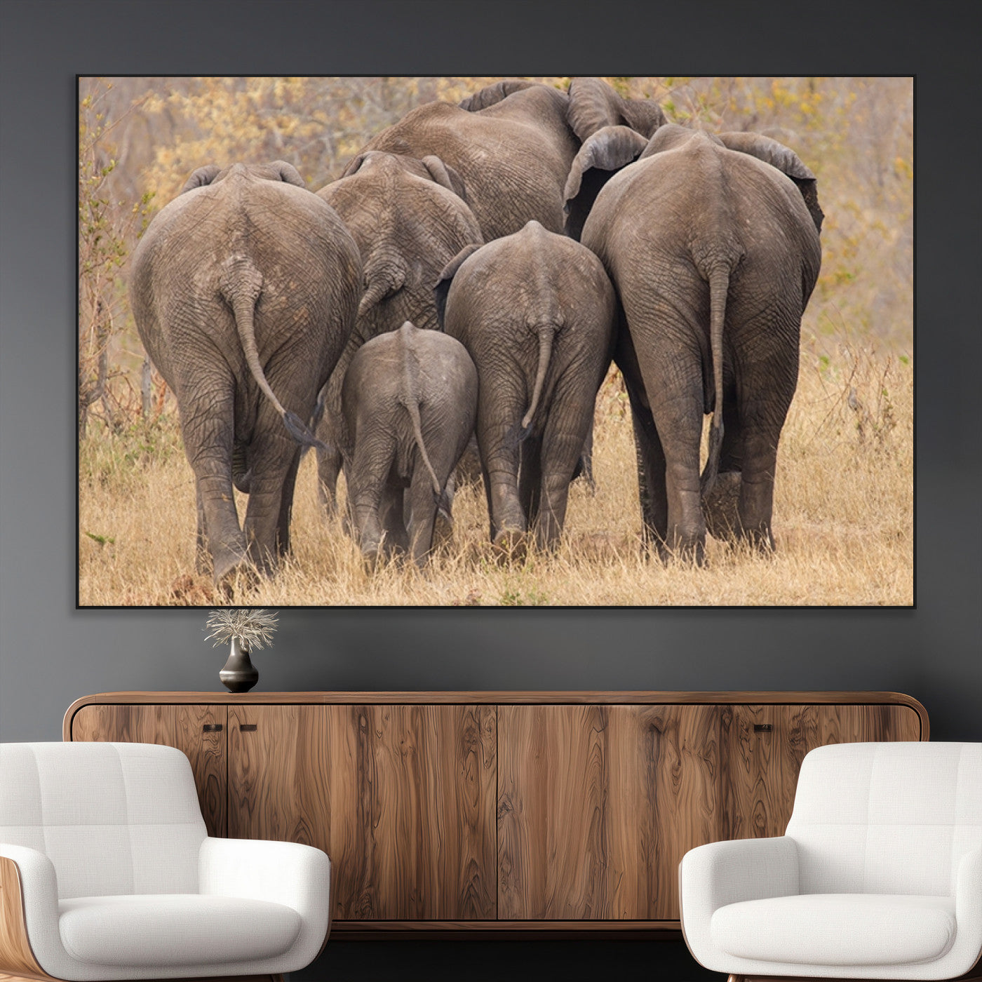 SEG-FC-51X34_Oversize - Wild Elephant Wall Art Canvas Print
