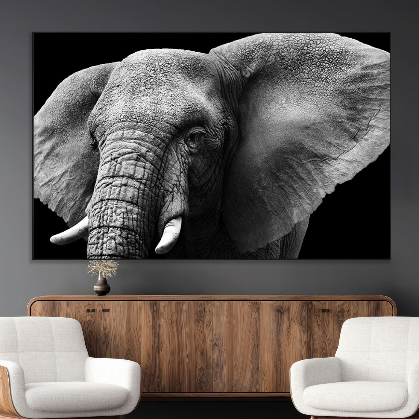 SEG-FC-51X34_Oversize - Big Elephant Close Up Wall Art Canvas Print