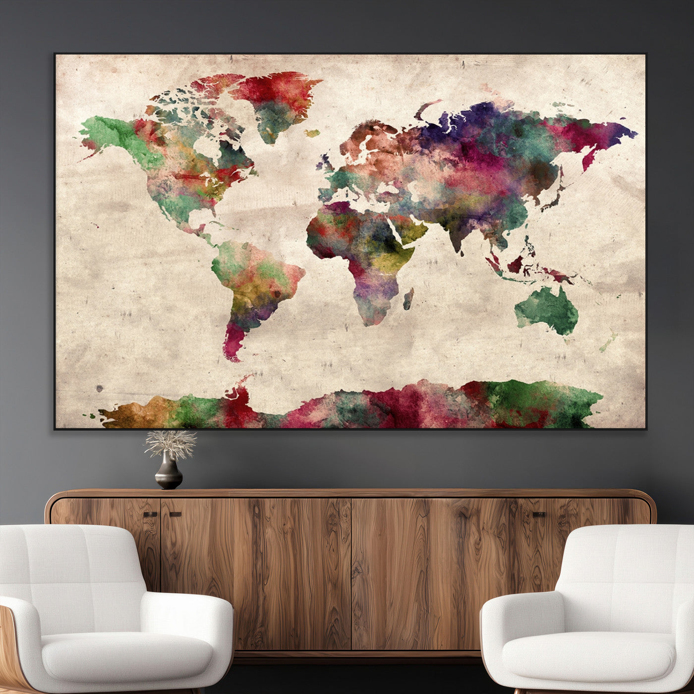 SEG-FC-51X34_Oversize - World Map Wall Art Canvas Print for Home and Office Decor