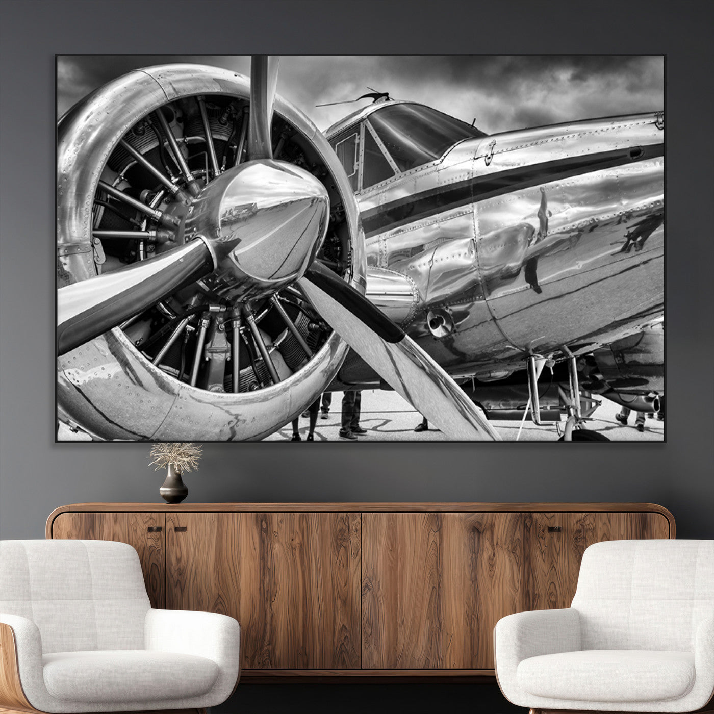 SEG-FC-51X34_Oversize - Vintage Antique Airplane Wall Art Canvas Print