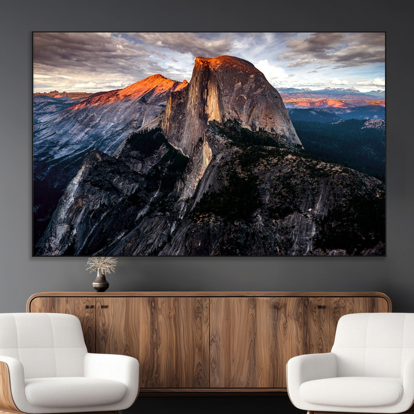 SEG-FC-51X34_Oversize - Half Dome Wall Art Print - Yosemite Majestic Triptych Landscape Print – National Park Nature Decor